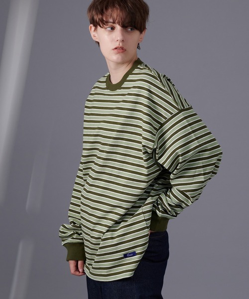 ONCILY(オンシェリー)の「MULTI BORDER LONG SLEEVE T-SHIRT / マルチボーダーロンT(Tシャツ/カットソー・メンズ・ブルー/グリーン・MEDIUM/LARGE)」の11枚目の写真