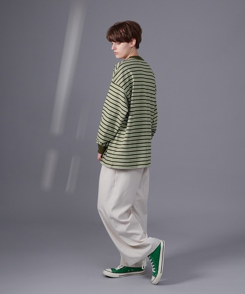 ONCILY(オンシェリー)の「MULTI BORDER LONG SLEEVE T-SHIRT / マルチボーダーロンT(Tシャツ/カットソー・メンズ・ブルー/グリーン・MEDIUM/LARGE)」の16枚目の写真