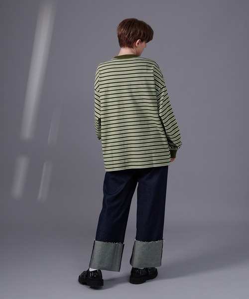 ONCILY(オンシェリー)の「MULTI BORDER LONG SLEEVE T-SHIRT / マルチボーダーロンT(Tシャツ/カットソー・メンズ・ブルー/グリーン・MEDIUM/LARGE)」の18枚目の写真