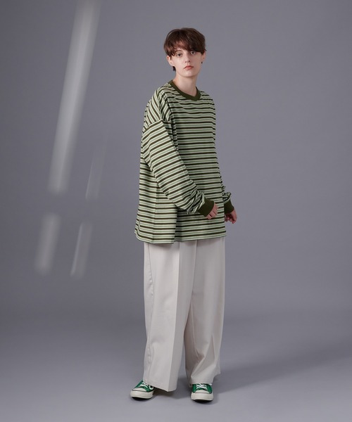 ONCILY(オンシェリー)の「MULTI BORDER LONG SLEEVE T-SHIRT / マルチボーダーロンT(Tシャツ/カットソー・メンズ・ブルー/グリーン・MEDIUM/LARGE)」の15枚目の写真
