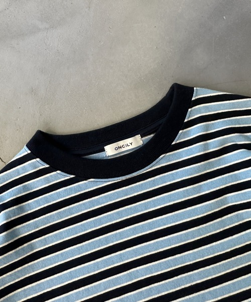 ONCILY(オンシェリー)の「MULTI BORDER LONG SLEEVE T-SHIRT / マルチボーダーロンT(Tシャツ/カットソー・メンズ・ブルー/グリーン・MEDIUM/LARGE)」の21枚目の写真