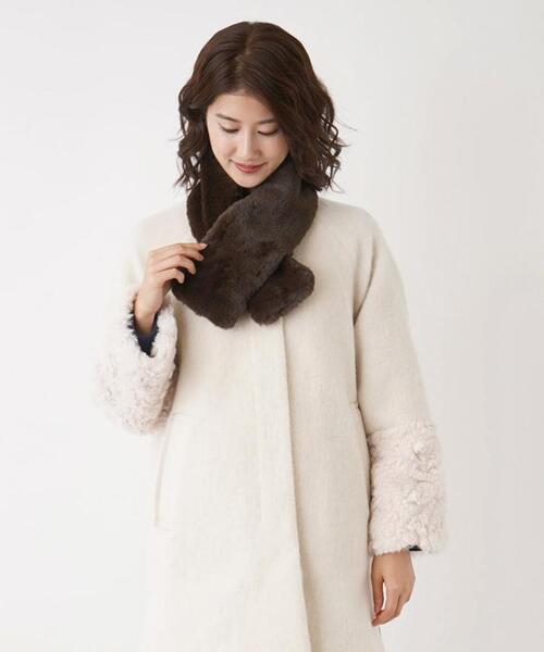 en recre(アンレクレ)の「フェイクファーティペット(マフラー・レディース・ライトグレー/チョコ/ブラック/ライトブラウン・FREE)」の20枚目の写真