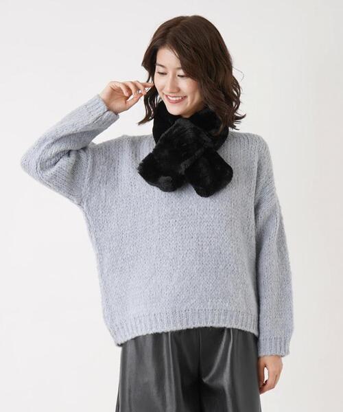 en recre(アンレクレ)の「フェイクファーティペット(マフラー・レディース・ライトグレー/チョコ/ブラック/ライトブラウン・FREE)」の12枚目の写真