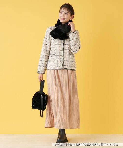 en recre(アンレクレ)の「フェイクファーティペット(マフラー・レディース・ライトグレー/チョコ/ブラック/ライトブラウン・FREE)」の17枚目の写真