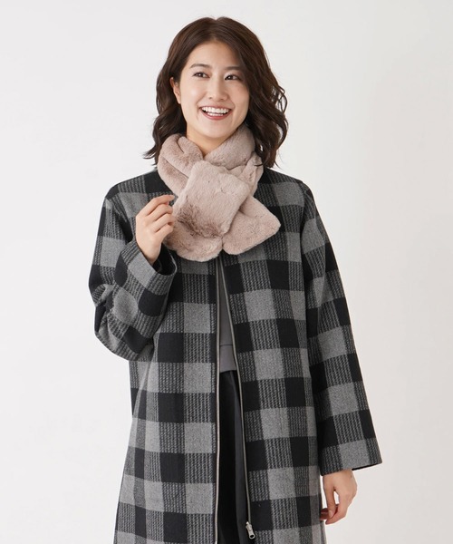 en recre(アンレクレ)の「フェイクファーティペット(マフラー・レディース・ライトグレー/チョコ/ブラック/ライトブラウン・FREE)」の1枚目の写真