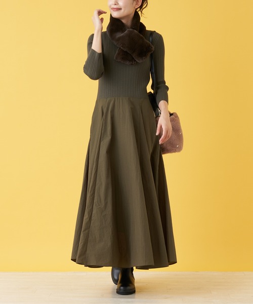 en recre(アンレクレ)の「フェイクファーティペット(マフラー・レディース・ライトグレー/チョコ/ブラック/ライトブラウン・FREE)」の10枚目の写真