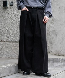 Super wide flare tack denim pants / スーパーワイドフレア/タックデニムパンツ