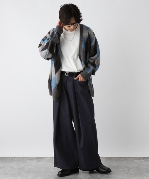 RAGEBLUE(レイジブルー)の「Super wide flare tack denim pants / スーパーワイドフレア/タックデニムパンツ(デニムパンツ・メンズ・ネイビー/ブラック・MEDIUM/LARGE)」の5枚目の写真