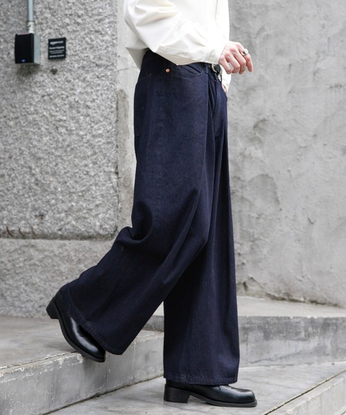 セール】Super wide flare tack denim pants / スーパーワイド