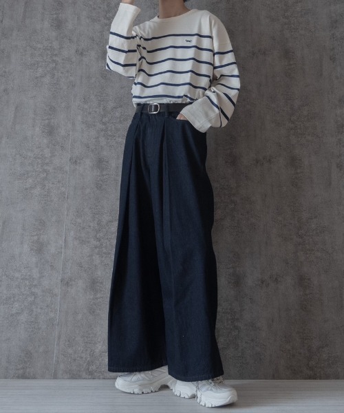 セール】Super wide flare tack denim pants / スーパーワイド