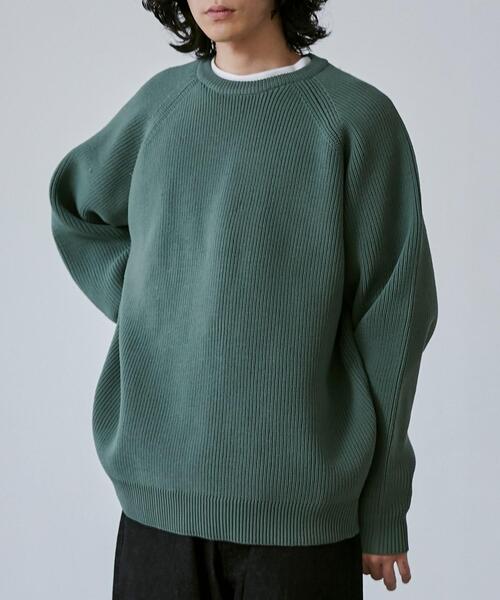 coen（コーエン）の「ポリウーリークルーネックルーズニット（ニット/セーター・メンズ・ベージュ/イエロー/ブラック/オリーブ・L/XL/M/S）」の4枚目の写真