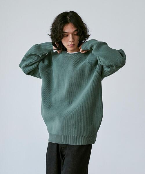 coen（コーエン）の「ポリウーリークルーネックルーズニット（ニット/セーター・メンズ・ベージュ/イエロー/ブラック/オリーブ・L/XL/M/S）」の5枚目の写真