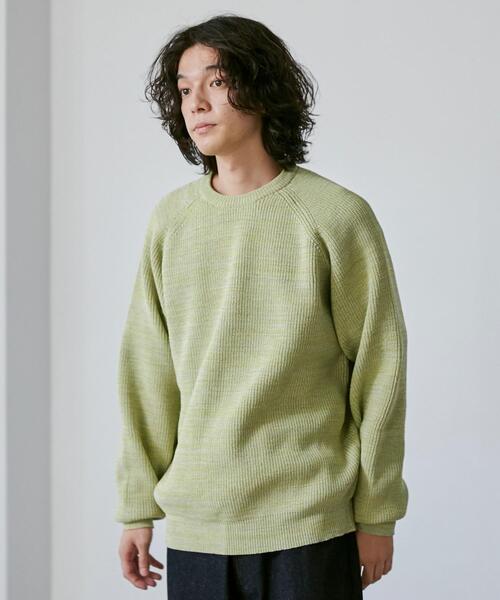 coen（コーエン）の「ポリウーリークルーネックルーズニット（ニット/セーター・メンズ・ベージュ/イエロー/ブラック/オリーブ・L/XL/M/S）」の8枚目の写真