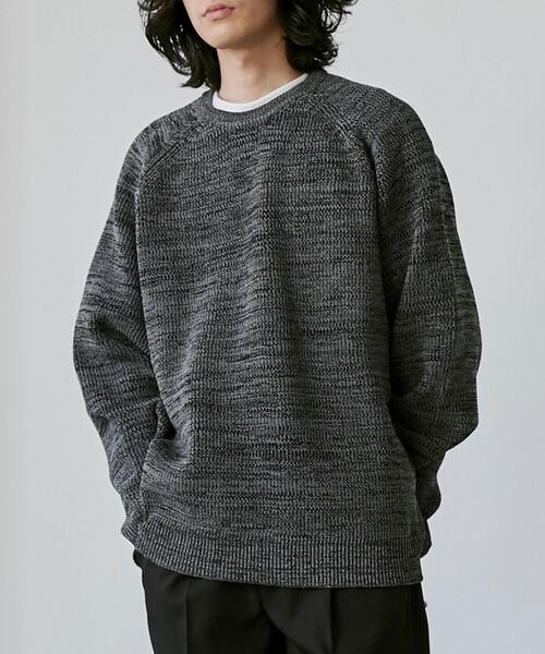 coen（コーエン）の「ポリウーリークルーネックルーズニット（ニット/セーター・メンズ・ベージュ/イエロー/ブラック/オリーブ・L/XL/M/S）」の10枚目の写真