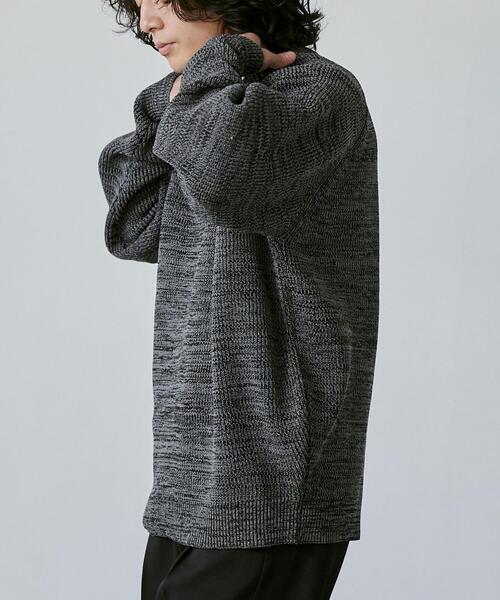 coen（コーエン）の「ポリウーリークルーネックルーズニット（ニット/セーター・メンズ・ベージュ/イエロー/ブラック/オリーブ・L/XL/M/S）」の11枚目の写真