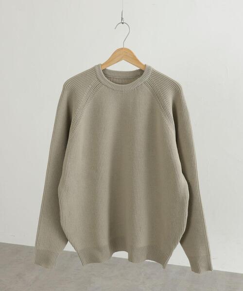 coen（コーエン）の「ポリウーリークルーネックルーズニット（ニット/セーター・メンズ・ベージュ/イエロー/ブラック/オリーブ・L/XL/M/S）」の14枚目の写真