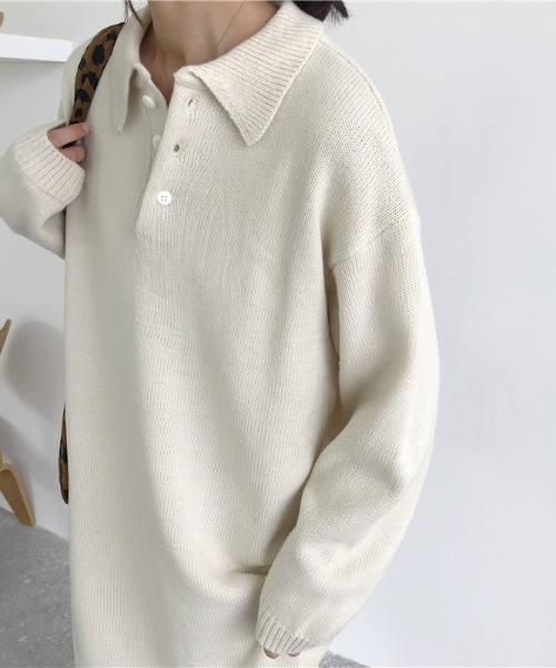 N.s(エヌドットエス)の「フロント襟ボタンニットワンピース(ワンピース・レディース・ベージュ/ブラック・M/L)」の5枚目の写真