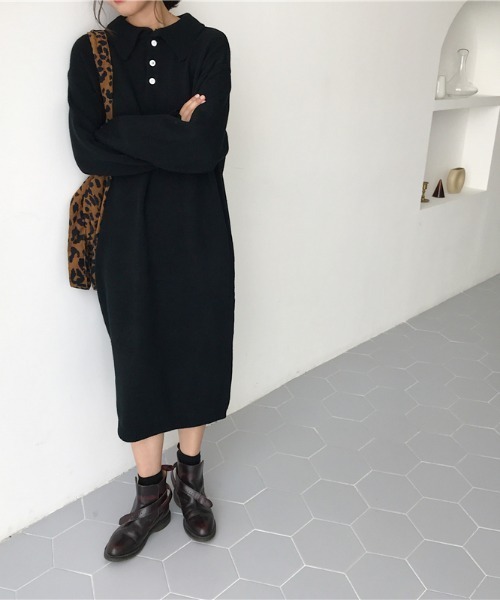 N.s(エヌドットエス)の「フロント襟ボタンニットワンピース(ワンピース・レディース・ベージュ/ブラック・M/L)」の13枚目の写真