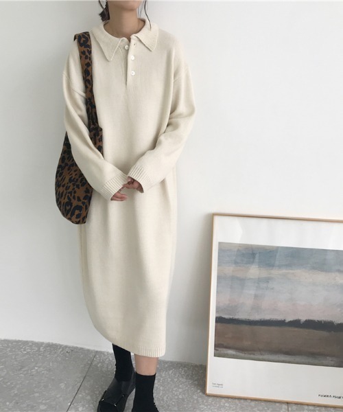N.s(エヌドットエス)の「フロント襟ボタンニットワンピース(ワンピース・レディース・ベージュ/ブラック・M/L)」の18枚目の写真