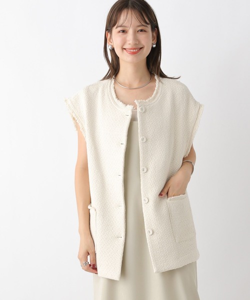 LEPSIM(レプシィム)の「ツイードベスト 967894(ベスト・レディース・アイボリー/ブラック・FREE)」の3枚目の写真