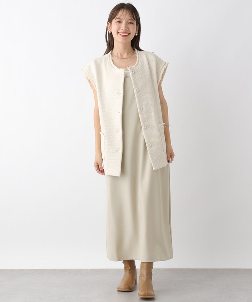 LEPSIM(レプシィム)の「ツイードベスト 967894(ベスト・レディース・アイボリー/ブラック・FREE)」の4枚目の写真