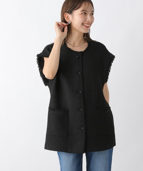 LEPSIM(レプシィム)の「ツイードベスト 967894(ベスト・レディース・アイボリー/ブラック・FREE)」の9枚目の写真