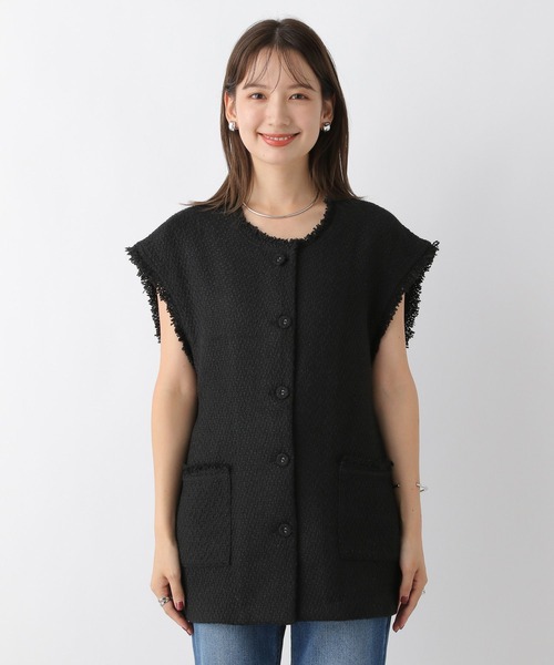 LEPSIM(レプシィム)の「ツイードベスト 967894(ベスト・レディース・アイボリー/ブラック・FREE)」の12枚目の写真