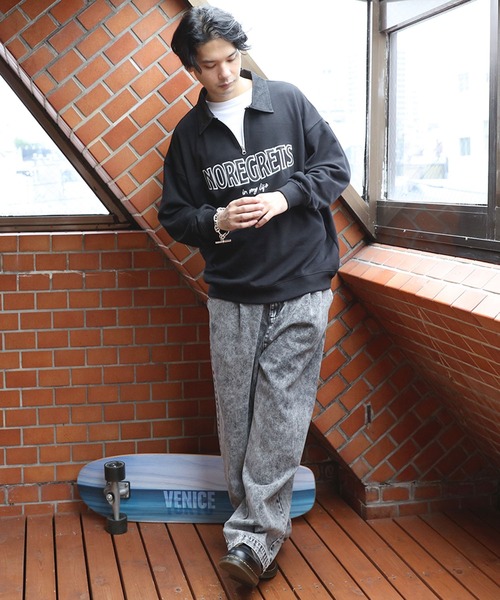 8(eight)（エイト）の「衿デニム切替ハーフジップ（スウェット）」 - WEAR