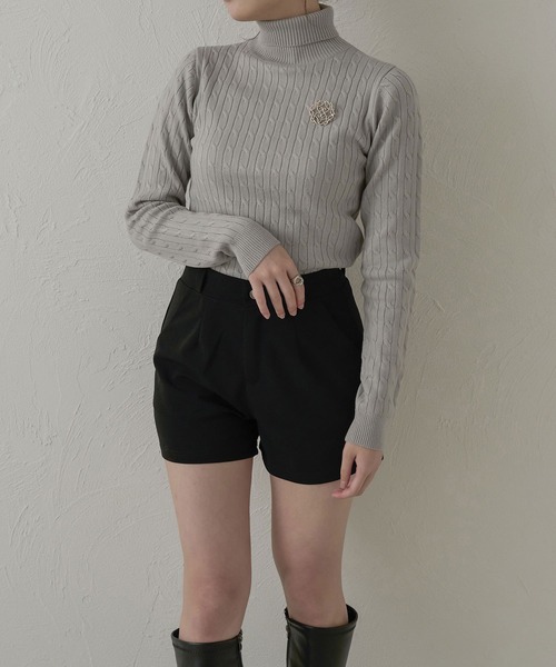 Ambre Neige（アンブルネージュ）の「タックショートパンツ／【WEB/EC限定商品】（その他パンツ・レディース・ブラック・FREE）」の2枚目の写真