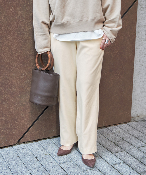 B.C STOCK（ベーセーストック）の「裏起毛ストレートパンツ（スラックス・レディース・ブラック/ブラック系その他/ホワイト・FREE）」の21枚目の写真