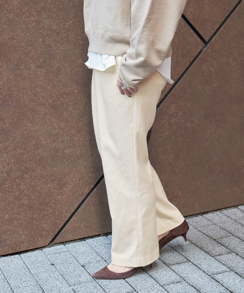 B.C STOCK（ベーセーストック）の「裏起毛ストレートパンツ（スラックス・レディース・ブラック/ブラック系その他/ホワイト・FREE）」の20枚目の写真