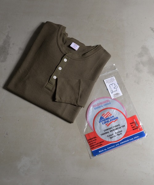 JEMORGAN(ジェーイーモーガン)の「『JEMORGAN LONG JOHNS/ジェーイーモーガンロングジョーンズ』L/S ヘンリーネック長袖Tシャツ【+】(Tシャツ/カットソー・メンズ・杢グレー/ネイビー/ナチュラル/ホワイト/ブラック/カーキ/チャコール・M/L/XL/S)」の6枚目の写真
