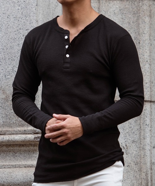 JEMORGAN(ジェーイーモーガン)の「『JEMORGAN LONG JOHNS/ジェーイーモーガンロングジョーンズ』L/S ヘンリーネック長袖Tシャツ【+】(Tシャツ/カットソー・メンズ・杢グレー/ネイビー/ナチュラル/ホワイト/ブラック/カーキ/チャコール・M/L/XL/S)」の9枚目の写真
