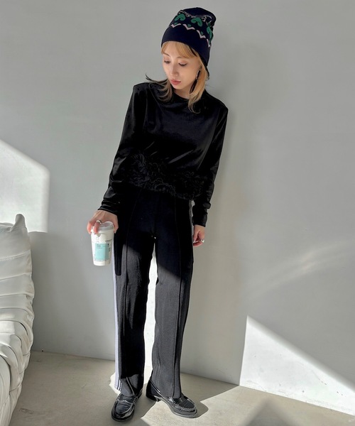 SANSeLF（サンセルフ）の「ハートモチーフビーニー【SANSeLF】sana23a013（ニットキャップ/ビーニー・レディース・パープル/ブラウン・FREE）」の15枚目の写真