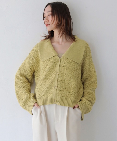 CLEIO（クレイオ）の「【CLEIO】2WAYビッグカラーカーディガン（カーディガン/ボレロ・レディース・オリーブ/ベージュ/アイボリー・FREE）」の3枚目の写真