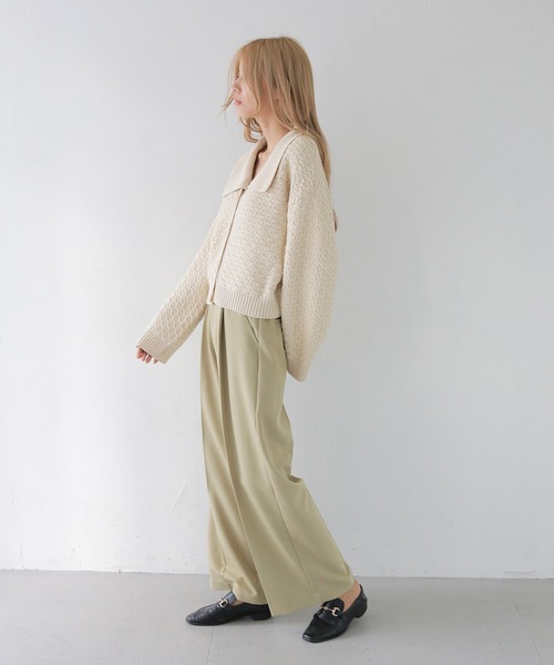 CLEIO（クレイオ）の「【CLEIO】2WAYビッグカラーカーディガン（カーディガン/ボレロ・レディース・オリーブ/ベージュ/アイボリー・FREE）」の19枚目の写真