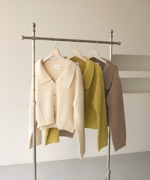 CLEIO（クレイオ）の「【CLEIO】2WAYビッグカラーカーディガン（カーディガン/ボレロ・レディース・オリーブ/ベージュ/アイボリー・FREE）」の5枚目の写真