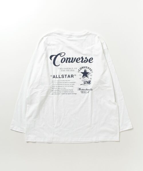 CONVERSE（コンバース）の「CONVERSE コンバース ロゴ バックプリント ロングスリーブTシャツ（Tシャツ/カットソー・レディース・グリーン系その他/ホワイト/チャコールグレー/アッシュグレー・M/L）」の10枚目の写真