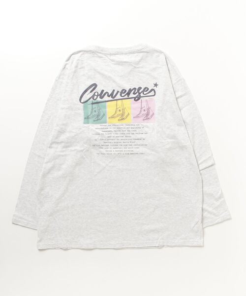 CONVERSE（コンバース）の「CONVERSE コンバース ロゴ バックプリント ロングスリーブTシャツ（Tシャツ/カットソー・レディース・グリーン系その他/ホワイト/チャコールグレー/アッシュグレー・M/L）」の11枚目の写真