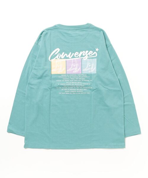 CONVERSE（コンバース）の「CONVERSE コンバース ロゴ バックプリント ロングスリーブTシャツ（Tシャツ/カットソー・レディース・グリーン系その他/ホワイト/チャコールグレー/アッシュグレー・M/L）」の12枚目の写真