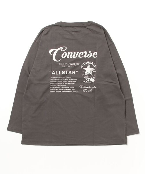 CONVERSE（コンバース）の「CONVERSE コンバース ロゴ バックプリント ロングスリーブTシャツ（Tシャツ/カットソー・レディース・グリーン系その他/ホワイト/チャコールグレー/アッシュグレー・M/L）」の13枚目の写真