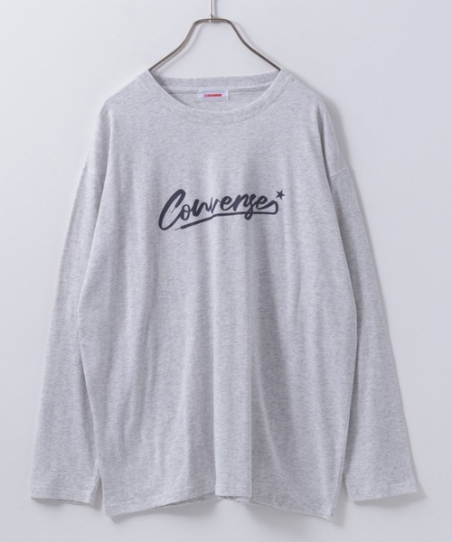 CONVERSE（コンバース）の「CONVERSE コンバース ロゴ バックプリント ロングスリーブTシャツ（Tシャツ/カットソー・レディース・グリーン系その他/ホワイト/チャコールグレー/アッシュグレー・M/L）」の3枚目の写真
