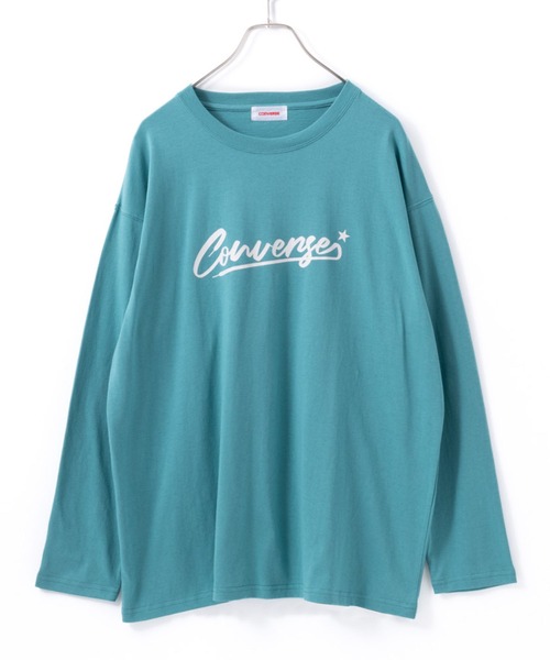 CONVERSE（コンバース）の「CONVERSE コンバース ロゴ バックプリント ロングスリーブTシャツ（Tシャツ/カットソー・レディース・グリーン系その他/ホワイト/チャコールグレー/アッシュグレー・M/L）」の6枚目の写真