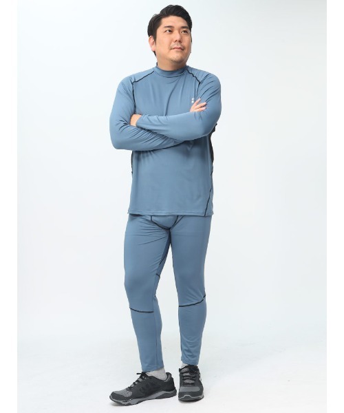 EXCELLENT FINE(エクセレント ファイン)の「ドライ ストレッチ ベア天竺 モックネック 長袖 Tシャツ (EXCELLENT FINE) エクセレントファイン 大きいサイズ メンズ(ジャージ・メンズ・ブルー/ホワイト/ブラック/グリーン・X3(6L~7L)/X1(3L~4L)/X4(8L~9L)/X2(4L~5L))」の12枚目の写真