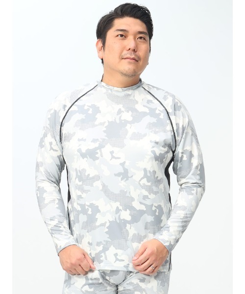 EXCELLENT FINE(エクセレント ファイン)の「ドライ ストレッチ ベア天竺 モックネック 長袖 Tシャツ (EXCELLENT FINE) エクセレントファイン 大きいサイズ メンズ(ジャージ・メンズ・ブルー/ホワイト/ブラック/グリーン・X3(6L~7L)/X1(3L~4L)/X4(8L~9L)/X2(4L~5L))」の5枚目の写真