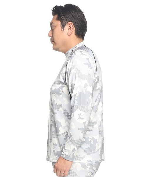 EXCELLENT FINE(エクセレント ファイン)の「ドライ ストレッチ ベア天竺 モックネック 長袖 Tシャツ (EXCELLENT FINE) エクセレントファイン 大きいサイズ メンズ(ジャージ・メンズ・ブルー/ホワイト/ブラック/グリーン・X3(6L~7L)/X1(3L~4L)/X4(8L~9L)/X2(4L~5L))」の13枚目の写真