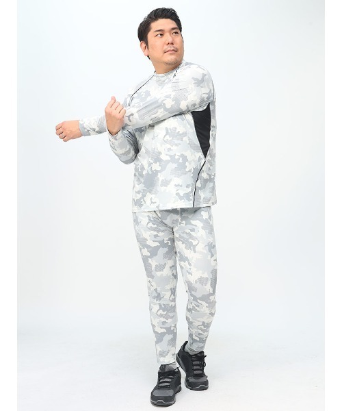 EXCELLENT FINE(エクセレント ファイン)の「ドライ ストレッチ ベア天竺 モックネック 長袖 Tシャツ (EXCELLENT FINE) エクセレントファイン 大きいサイズ メンズ(ジャージ・メンズ・ブルー/ホワイト/ブラック/グリーン・X3(6L~7L)/X1(3L~4L)/X4(8L~9L)/X2(4L~5L))」の6枚目の写真