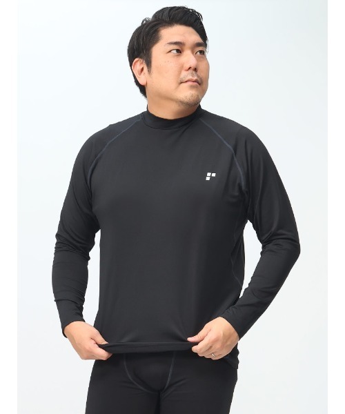 EXCELLENT FINE(エクセレント ファイン)の「ドライ ストレッチ ベア天竺 モックネック 長袖 Tシャツ (EXCELLENT FINE) エクセレントファイン 大きいサイズ メンズ(ジャージ・メンズ・ブルー/ホワイト/ブラック/グリーン・X3(6L~7L)/X1(3L~4L)/X4(8L~9L)/X2(4L~5L))」の7枚目の写真