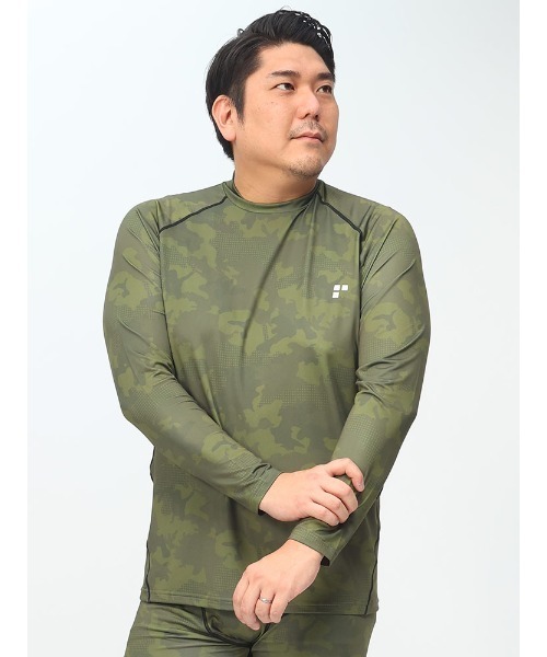 EXCELLENT FINE(エクセレント ファイン)の「ドライ ストレッチ ベア天竺 モックネック 長袖 Tシャツ (EXCELLENT FINE) エクセレントファイン 大きいサイズ メンズ(ジャージ・メンズ・ブルー/ホワイト/ブラック/グリーン・X3(6L~7L)/X1(3L~4L)/X4(8L~9L)/X2(4L~5L))」の9枚目の写真