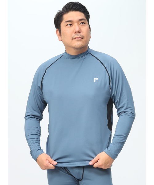 EXCELLENT FINE(エクセレント ファイン)の「ドライ ストレッチ ベア天竺 モックネック 長袖 Tシャツ (EXCELLENT FINE) エクセレントファイン 大きいサイズ メンズ(ジャージ・メンズ・ブルー/ホワイト/ブラック/グリーン・X3(6L~7L)/X1(3L~4L)/X4(8L~9L)/X2(4L~5L))」の10枚目の写真